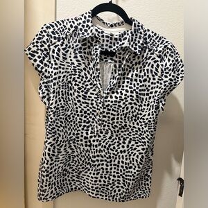 Chico's Black and White Abstract Button Down Shirt